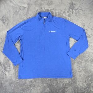 Boeing 1/4 Zip Pullover Mens XL Blue Lightweight Stretch Performance Casual